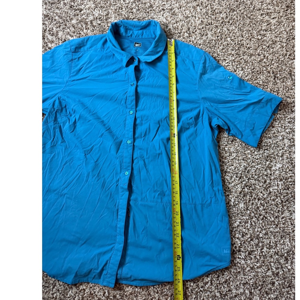 REI Co-op Mens Blue Short Sleeve Hiking Button Down Shirt Mesh Back Size M - Picture 4 of 7